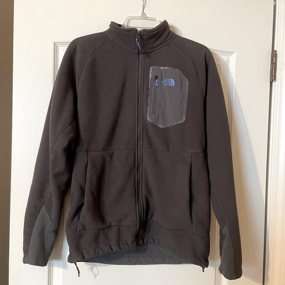 North Face Jacket Men’s Size Medium Gray Fleece Full-Zip Sherpa Lined Chimborazo